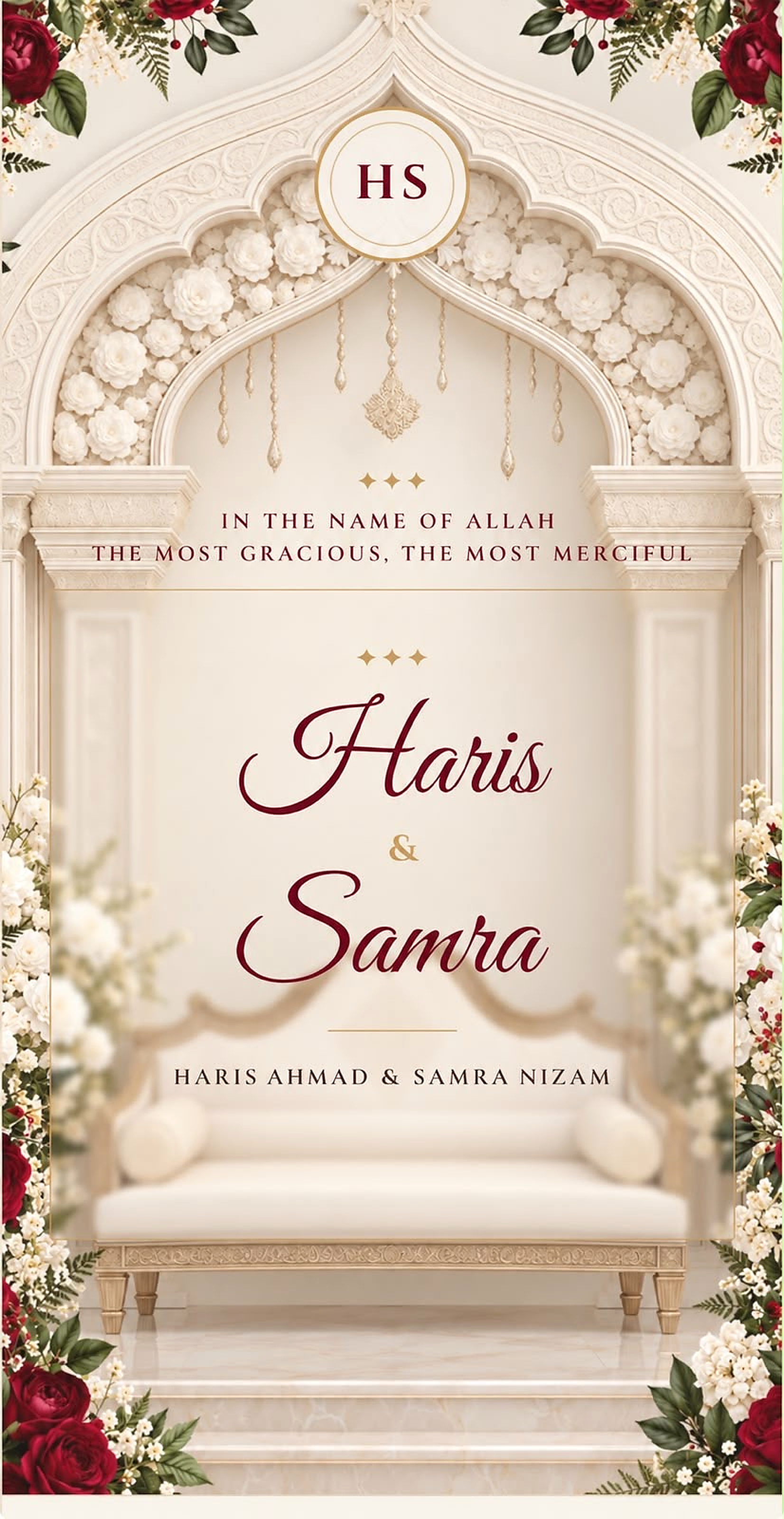 Haris and Samra invitation cover